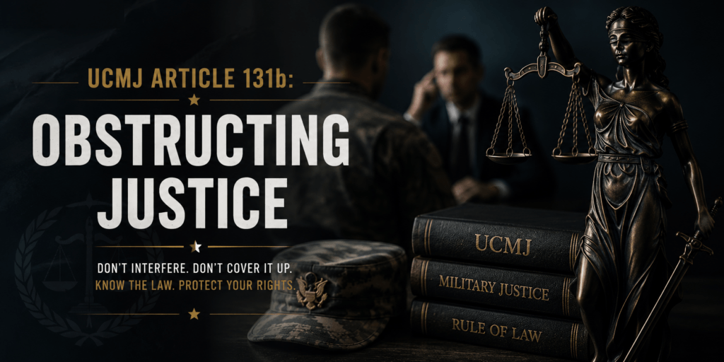 UCMJ Article 131b Obstructing Justice