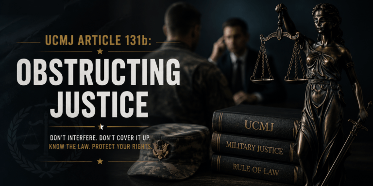 UCMJ Article 131b Obstructing Justice