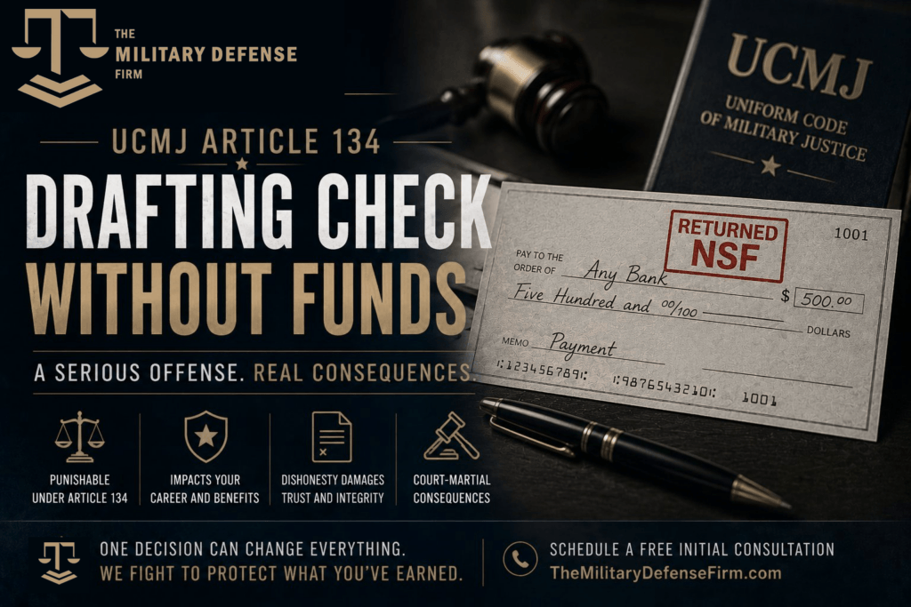 UCMJ Article 134 Drafting Check Without Funds