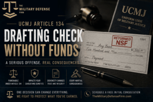 UCMJ Article 134 Drafting Check Without Funds